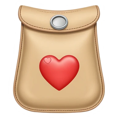 an ostomy bag in beige with a little heart sticker