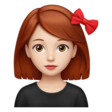  girl with brown hair and red color hairclip sticker
