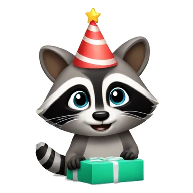 raccoon's birthday sticker