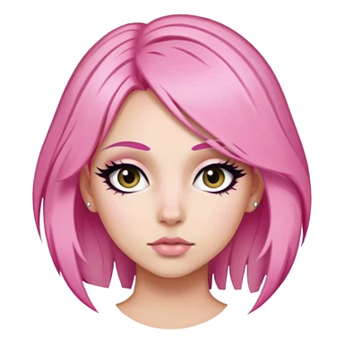 pretty pink hair baddie with eyeliner  sticker