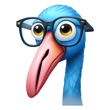 Blue flamingo wearing glasses sticker