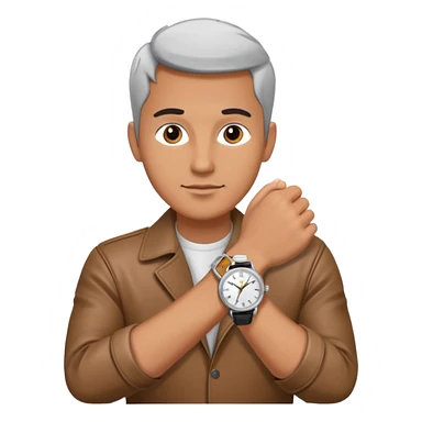 Male with wrist watch on right hand sticker