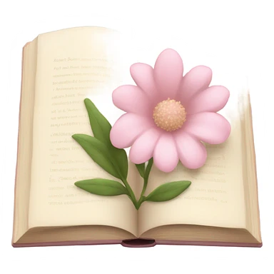 Beige Open book with light pink flower inside sticker