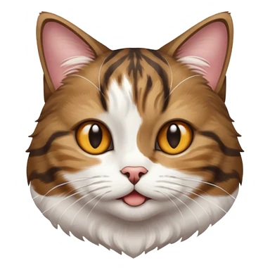 dark brown tabby and white cat playing sticker