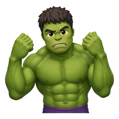 Create a man in a Hulk costume with a face palm sticker