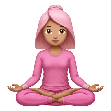 Una chica meditando rosa sticker