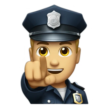 Police pointing finger sticker