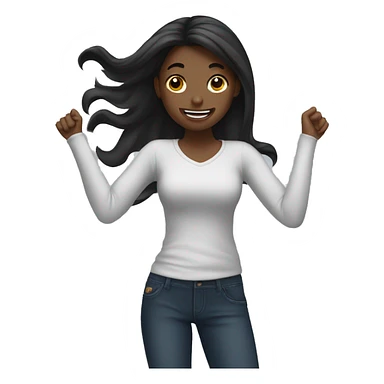 Girl flicking hair back sticker