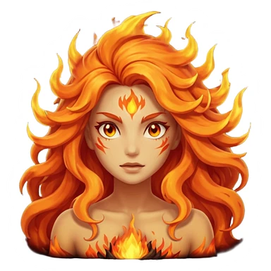 fire elemental woman sticker