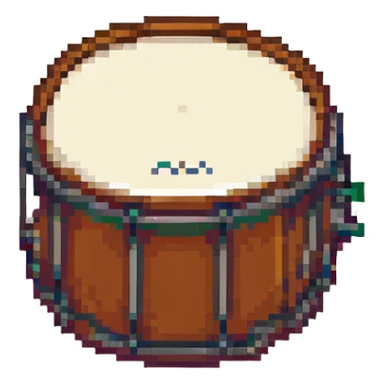 snare drum, minimal and vibrant, pixel art style sticker