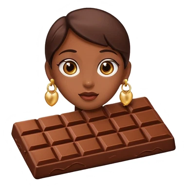 chocolate with eyes and earrings sticker