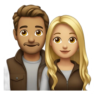 Couple brune et blond sticker