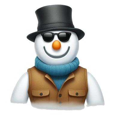 snowman  with sunglasses and vest. freckles sticker
