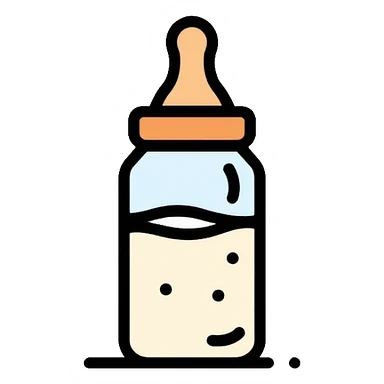 baby bottle with milk, biberon sticker