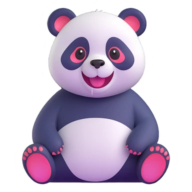cute panda with a big smile sticker
