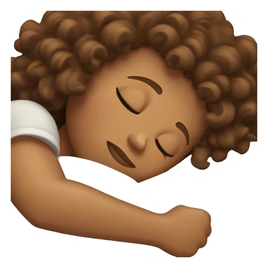 Brown colored curly hair girl sleeping sticker