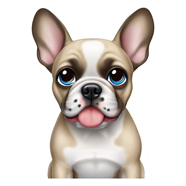 Fawn Merle French Bulldog with one blue eye sticker
