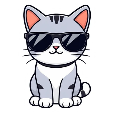 Cool cat with sunglasses  sticker
