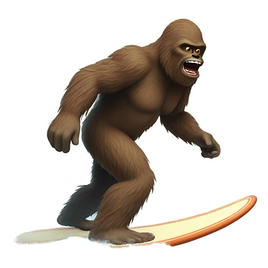 Bigfoot surfing sticker