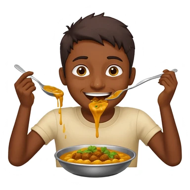 fat indian person chugging curry sticker