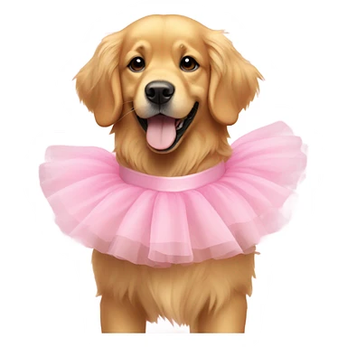 Golden retriever in pink tutu sticker
