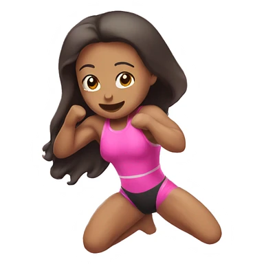 Girl wrestling in pink  sticker