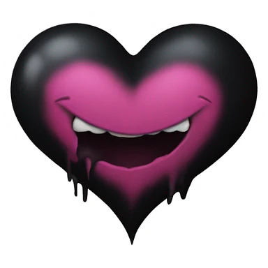 Goth heart with dark pink on the inside and black on the outside sticker