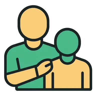 mentorship icon, professional style, green gold and white color scheme, bold and clear, suitable for digital use sticker