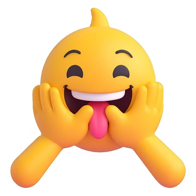 emoji with tongue out, smirking, rubbing hands together sticker