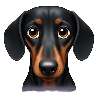 Black dachshund with a tiny bit of brown on his snoot sticker
