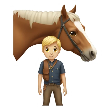 Boy with horse sticker