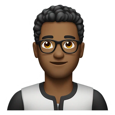 man with black taper fade hair, no FACIAL HAIR and glasses sticker