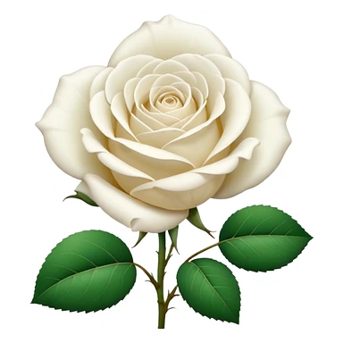white rose, without green leaves, just flower sticker