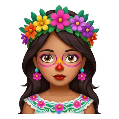 mexican girl with painted face sticker