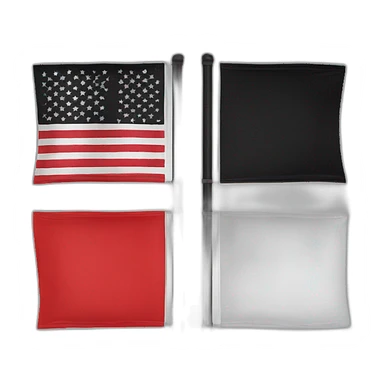 One strip black and one strip red rectangular flag sticker