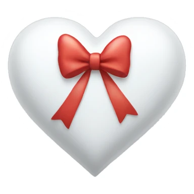 White heart with bow sticker