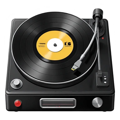 a record player spinning a 7" single sticker