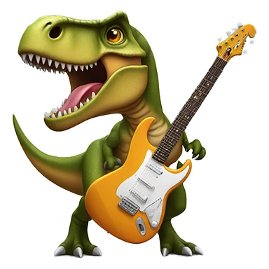 T Rex with electric guitar  sticker