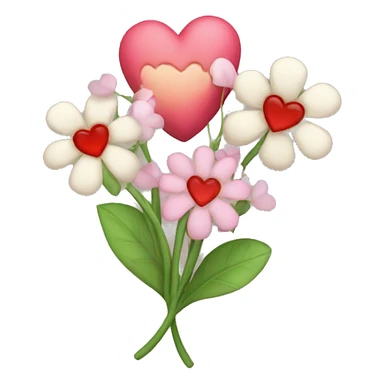 flowers and hearts sticker