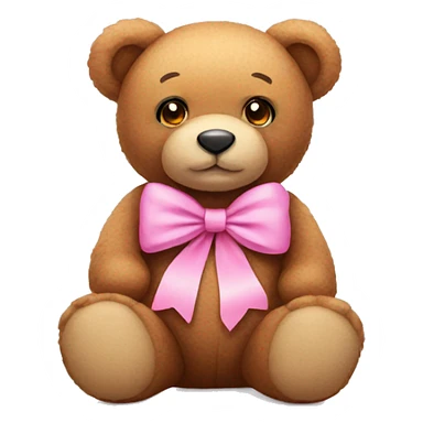 Teddy bear wearing pink bow  sticker