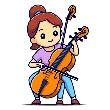 girl playing cello sticker