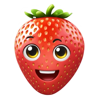 3d animated beautiful Strawberry  sticker
