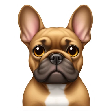brown French bulldog sitting sticker
