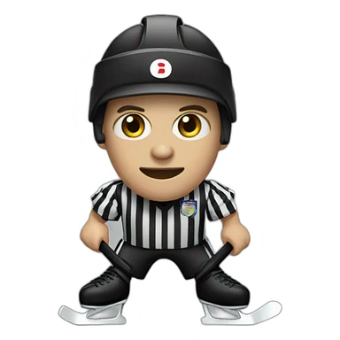 Blind hockey referee skating sticker