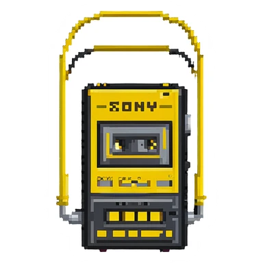 Yellow Sony Walkman cassette player from the 1980s sticker