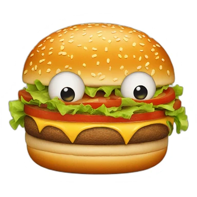 burger with eyes sticker