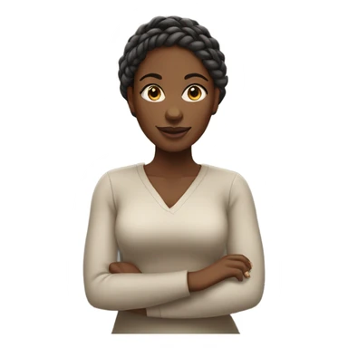 Dark skin African American woman with braids sticker