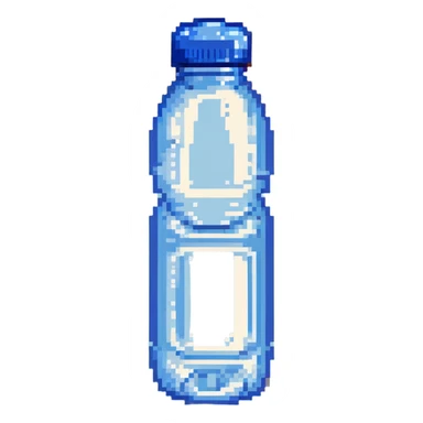 water bottle with blue cap sticker