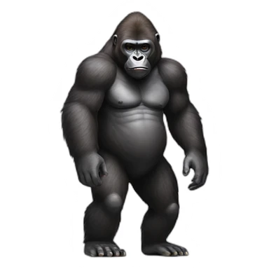 Full body gorilla with human face sticker