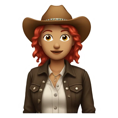 cowgirl with red hair sticker